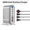 600W Gan Charger Hub Multi Ports Qc Pd Usb Type C Fast Charging Station Adapter For Iphone 16/15 Ipad Macbook Laptop Tablet