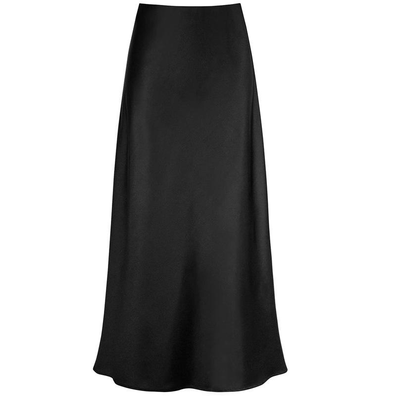 Elegant High-Waist Silky Acetate Fishtail Skirt for Spring and Summer