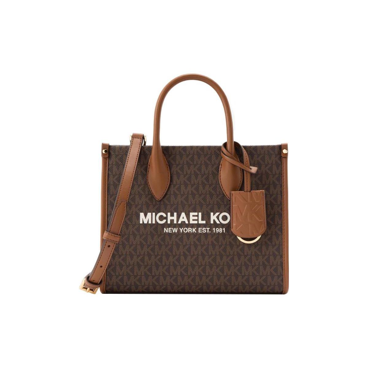 

Michael Kors MK Mirella 19 Classic Letter Print Logo Zipper Closure Coated Canvas Handbag Shoulder Bag Crossbody Bag Small 35F2G7ZC5B-200 Small