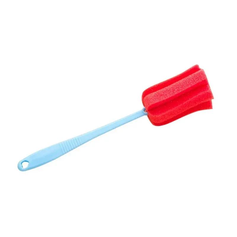 Spazzola per biberon con manico lungo Spazzola in spugna morbida Spazzola per bottiglia d'acqua Tazza di vetro Lavaggio Strumento di pulizia Strumento di pulizia per cucina Strumento speciale