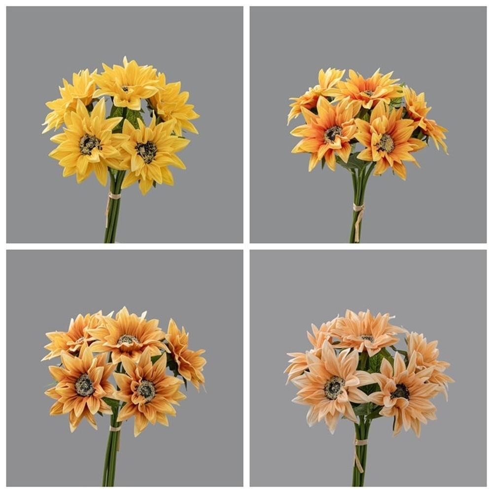 Elegant PU Sunflower Flowers Realistic Fake Flower Simulated Sunflower  Home Hotel Table Decor