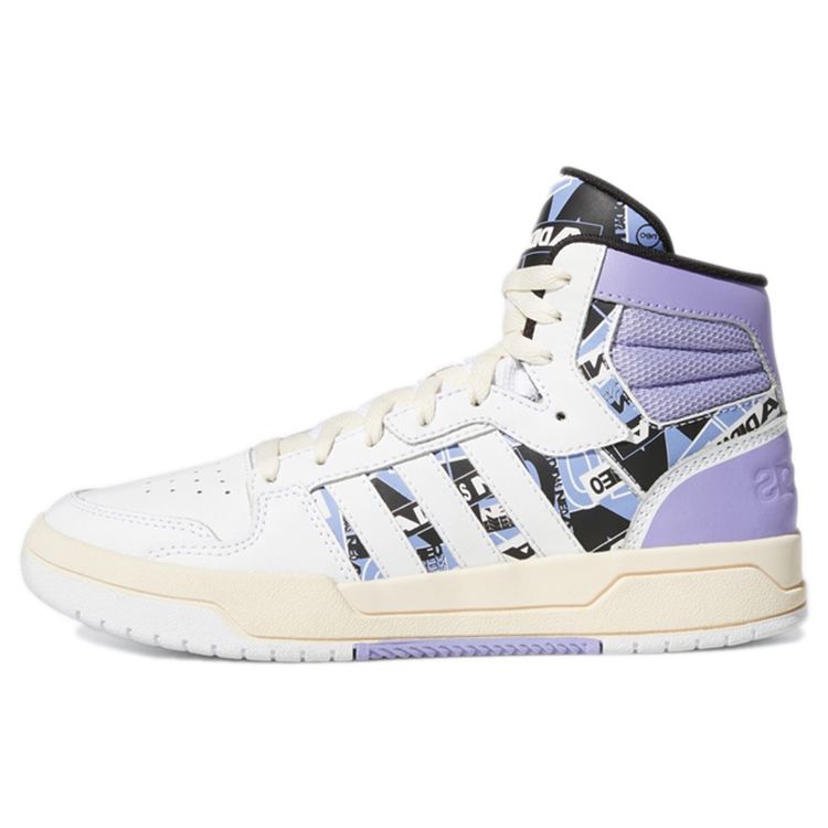 Adidas Neo Entrap Comfortable Casual Mid-Top Skate Shoes Women Sneakers White Purple GW7008