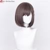 High Quality Anime Shinonome Ena Cosplay Wig 30cm Short Gray Pink Brown Shinonome Ena Wigs Heat Resistant Synthetic Hair