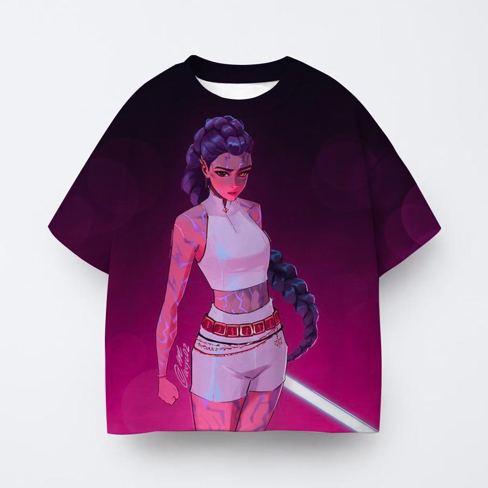 Dívčí K-popové tričko Demon Hunter s krátkým rukávem, anime dětské oblečení, značka Tiger, styl Harajuku, top tričko