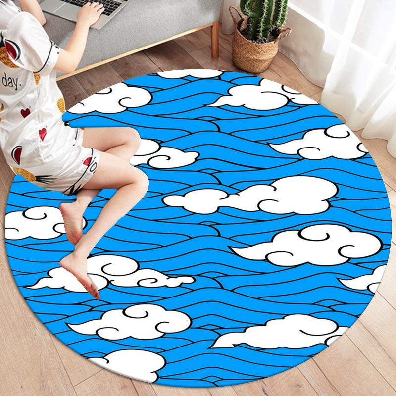 Demon Slayer Art Round Area Rug Carpet Rug For Living Room Bedroom Sofa Playroom Decor Nonslip Floor Mat