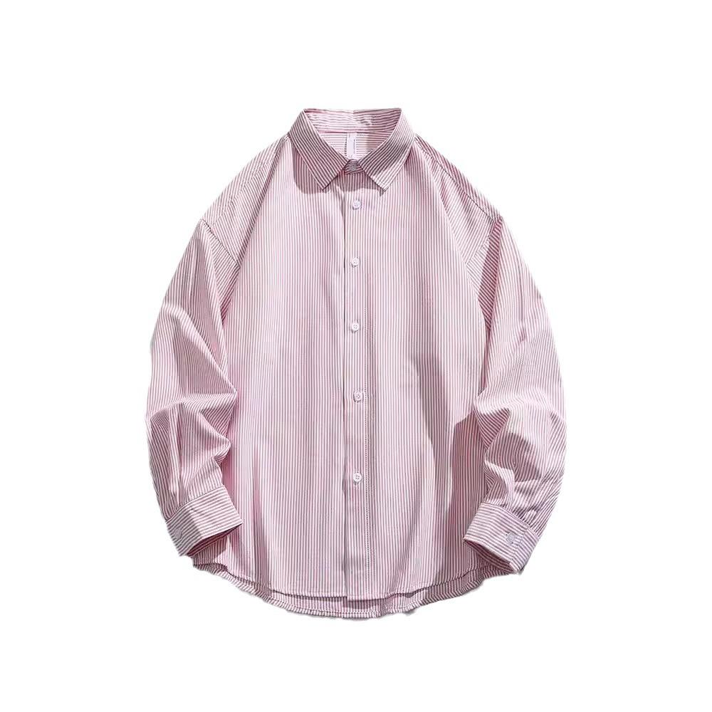 Spring and Autumn New Classic Versatile Men's Shirt Trendy Casual Shirt Top Simple Striped Long Sleeve Shirt Men's
