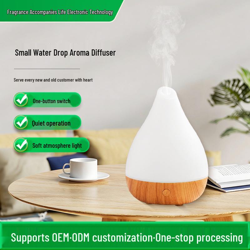 Silent Ultrasonic Wood Grain Aroma Diffuser & Humidifier for Moms & Babies