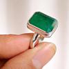 Smaragdový prsten pro ženy, výrazný prsten, masivní stříbro 925, prsten s drahokamem, ručně vyráběný šperk, boho prsten, dárek pro ni