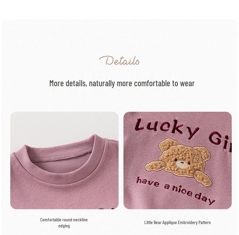 Girls' Cartoon Sports Sweatshirt Set - Spring/Autumn Toddler Two-Piece