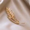 Rhinestone Cat's Eye Wheat Ear Luxury Fashion Brooch - Creative, New Design, Versatile Accessory