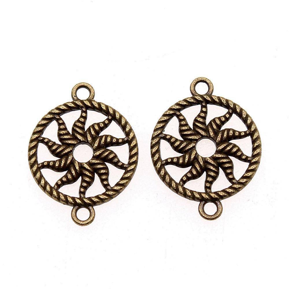 Filigree Diamond Shaped Connectors Ornate Multi Loop Links For Jewelry