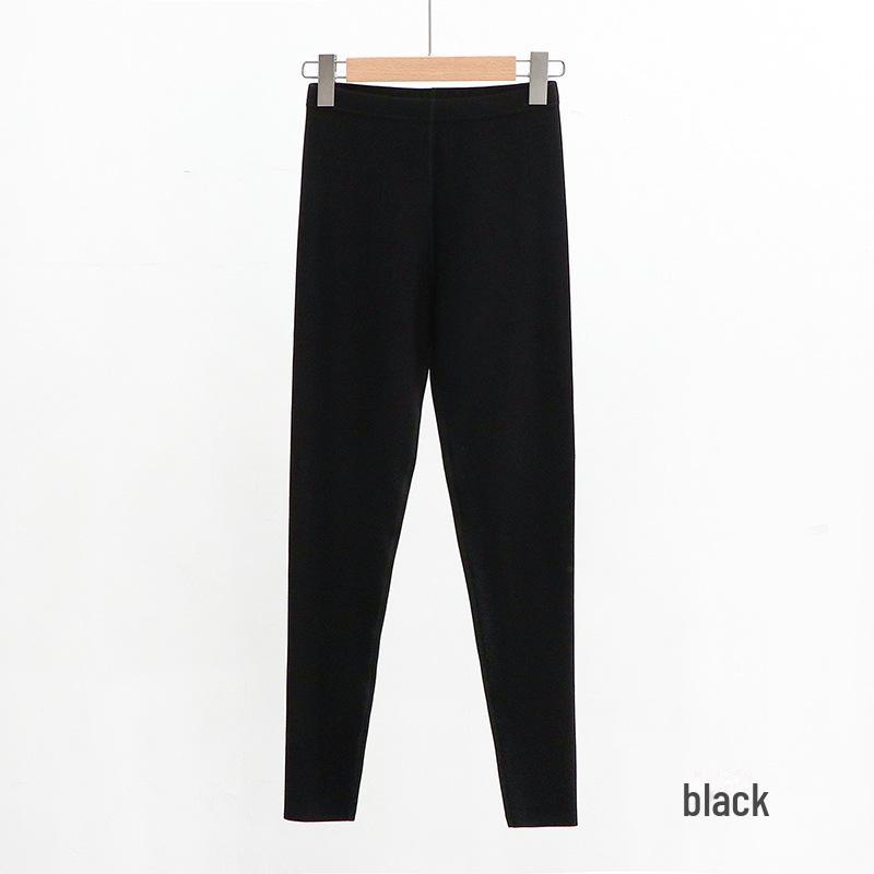 Women's Slim High-Waist German Velvet Warm Pants - Double-Sanded, Body-Heating, 320G for Autumn and Winter