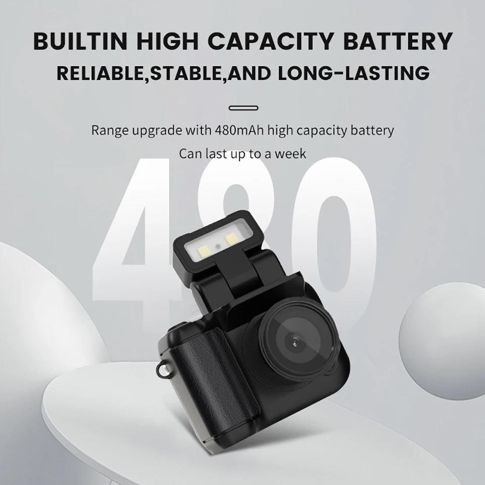HD 1080p Mini Camera with LCD Screen Flash Lamp Portable Pocket Keychain Cam Video Recorder Digital Camera for Indoor Outdoor Home Sport