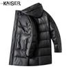 Kaiser Men's Hooded Genuine Sheepskin Down Jacket