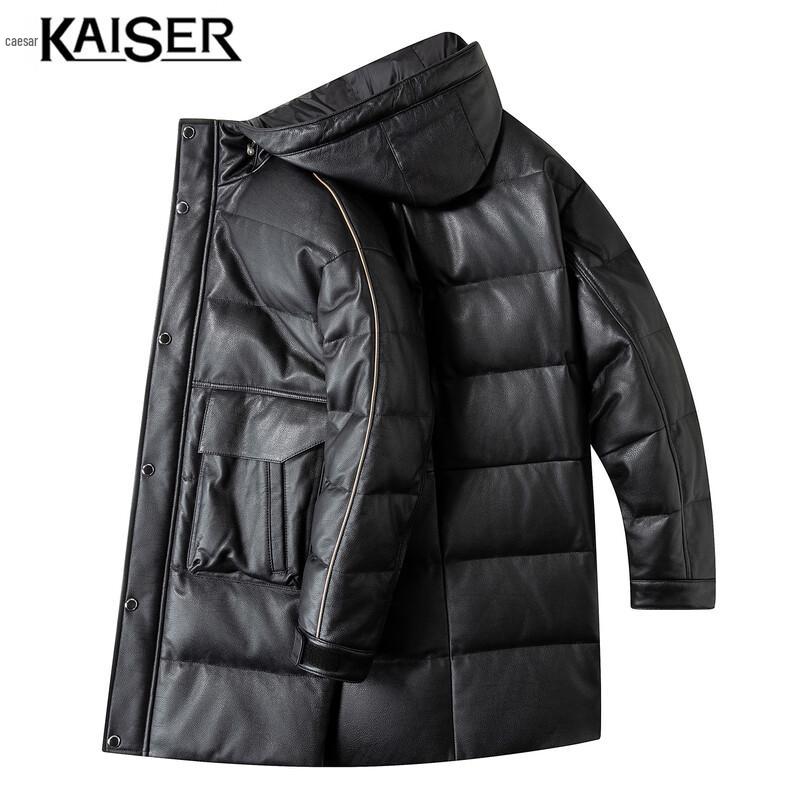 Kaiser Men's Hooded Genuine Sheepskin Down Jacket
