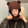 Neck Cold Proof Women Scarf Winter Hat Windproof Warm Knit Cap Knitted Balaclava Hat  Female