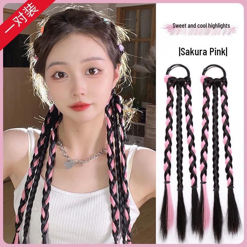 Women's Highlighted Bubble Boxer Braids Wig - Three-Strand Pigtails