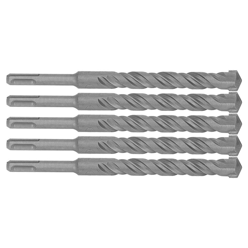5pcs 2 Flute Spiral Rotary Hammer Drill Bits Carbide Tip Concrete Drill Bits For Masonry