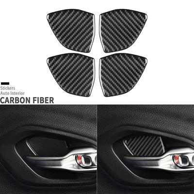 Real Carbon Fiber Interior Door Handle Bowl Cover Trim For Jeep Cherokee 2014-18