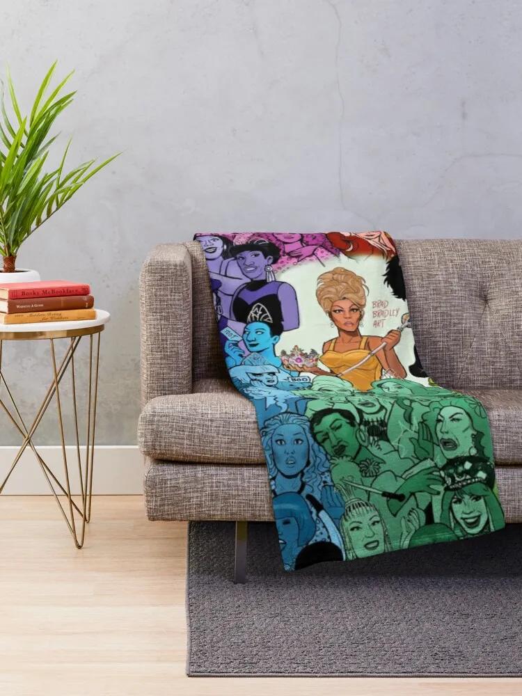 The Drag Race Family Throw Blanket double plush blanket 100X150CM