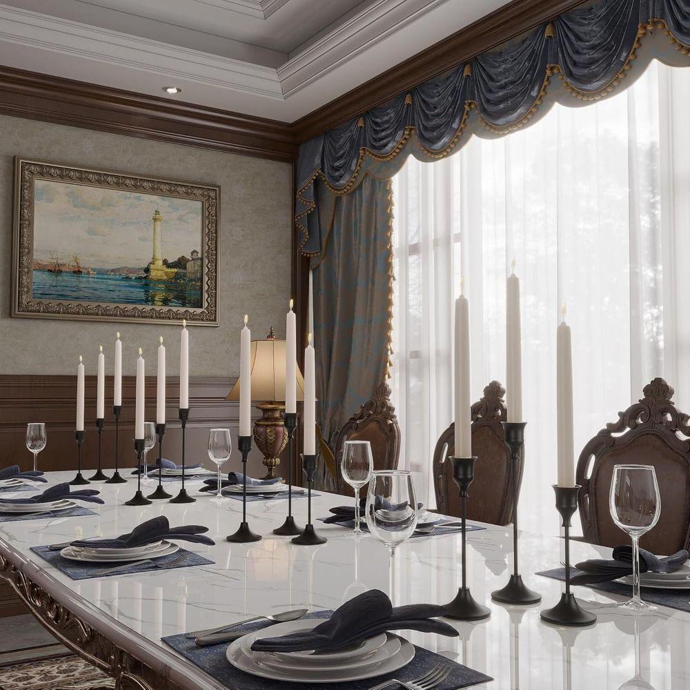 3Pcs Exquisite Metal Romantic Candle Stand Gold Plated Tabletop Candle Holder Hotel Decor