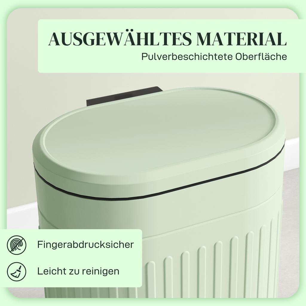 20L Metal Kitchen Bin, with Soft-Close Lid - Light Green