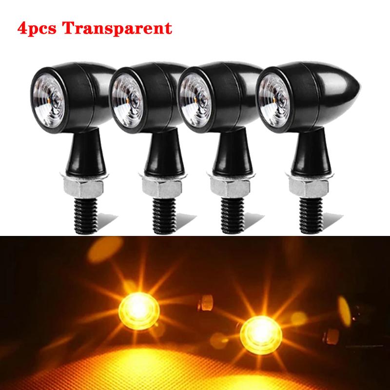 Mini Motorcycle LED Turn Signal Light Flashing Indicator Lamp Clignotant Moto For Honda Cafe Racer 12V 8mm Bullet Turn Signal