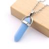 Crystal Hexagonal Column Pendant Popular Hexagonal Prism Bullet Luminous Stone Necklace N759