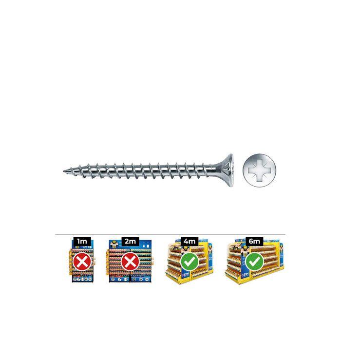 Fresh Wood Screws. Pozi Din Vlox 4.5x50 Zinc. + Lubricant. Box of 250 Uni. Celo