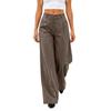 Women's Retro Loose Fit Wide Leg Casual Pants with Button Front for Everyday Wear
