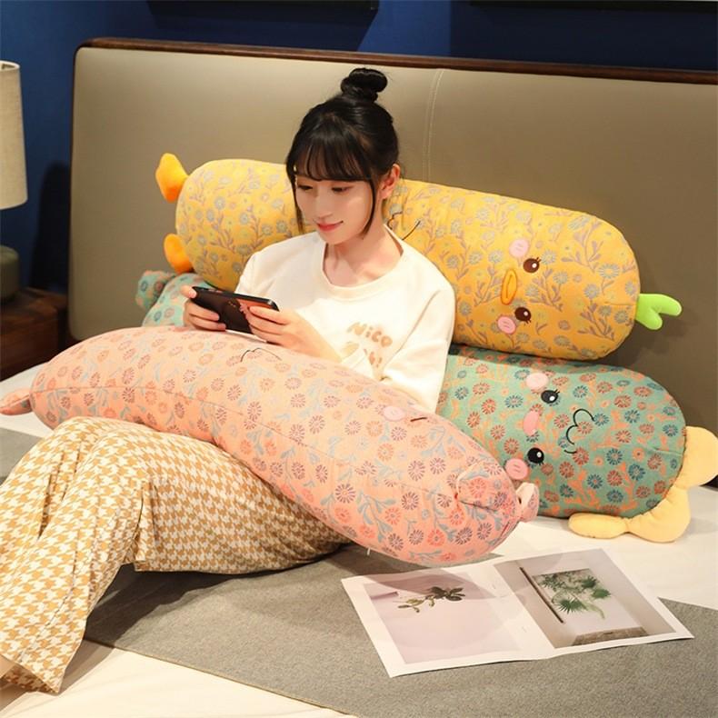 Dinosaur Husky Duck Pig Long Plush Toy Back Cushion Cartoon Stuffed Gift Doll