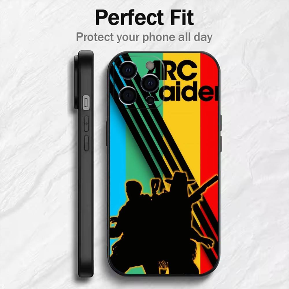 Custodia per Telefono Gioco ARC R-Raiders-s Per iPhone17,16,15,14,13,12 Plus,Max Copertura Nera in Morbido Silicone