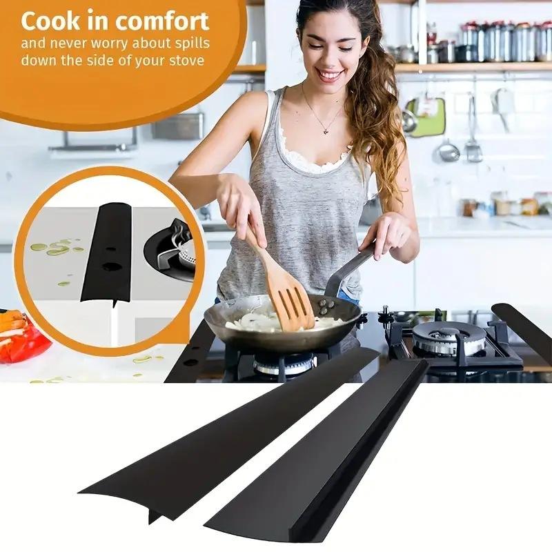 Stove Counter Gap Strip Kitchen Silicone Heat Resistant Mat Gas Stove Protector Slit Cleaning Pad Oil Dust Seal Cooker Cover