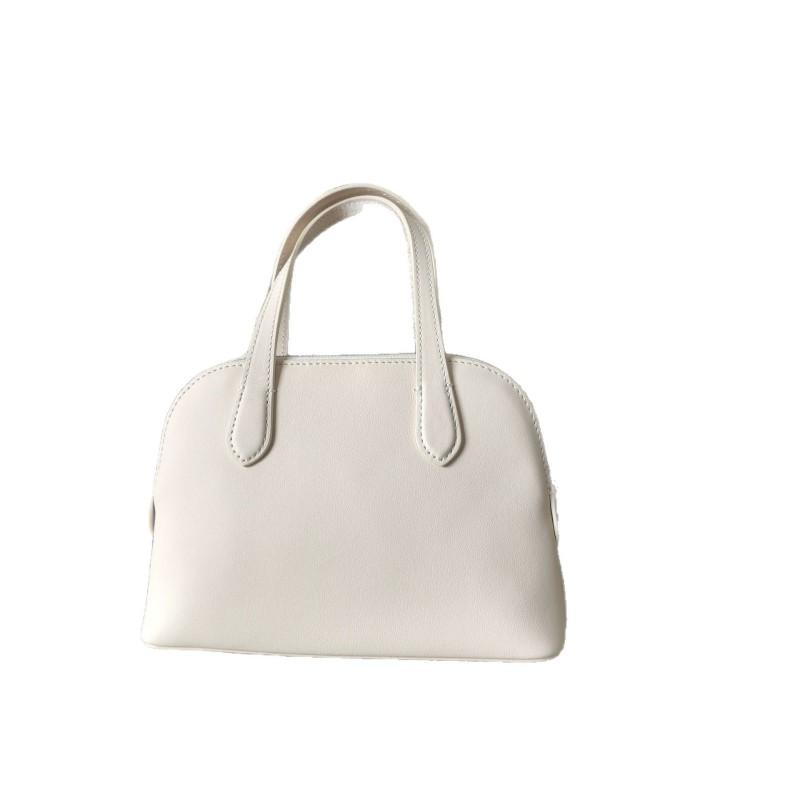 Genuine Leather Shell Crossbody Bag Women Minimalist Top-Grain Cowhide Handbag With Zip Small Size 22x5x15cm