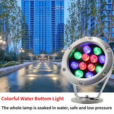 24V Wasserdichte Bunte LED Schwimmbadleuchte Landschaftlicher Fischteich Spotlicht Edelstahl LED Unterwasserleuchten