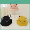 Sweet And Cute Frog Face Embroidered Fisherman Hat For Women Style Sun Protection Breathable Spring Summer Cap