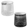Modern Relief Pattern Planters Self?Watering Planter Pot, Thick Transparent Flower Embossed Desktop Vessels Decorative Indoor for Hydroponic