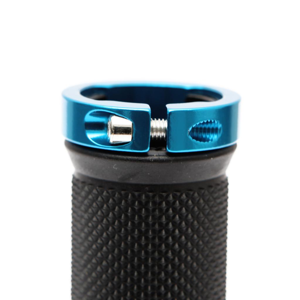 Bicycle Grip Set Of 2 Bk/Blue Ring