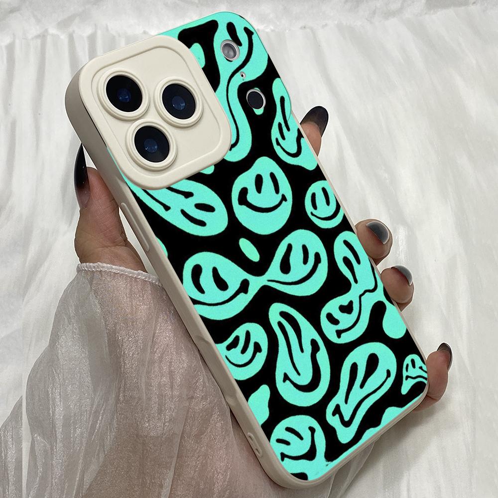 M286 Blue Lovely Smiley Angel Eyes Soft Phone Cases for iPhone Samsung Galaxy Xiaomi Rdemi Huawei Honor Infinix Realme OPPO Vivo All Model TPU Case