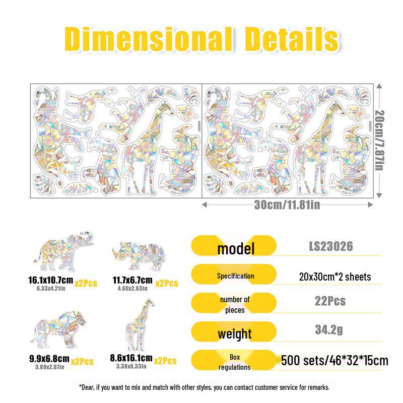 New Style Colorful Hummingbird Anti-Collision Window Sticker - Bird Protection and Bedroom Glass Decor.