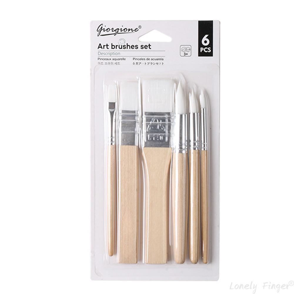 

Набор из 6 деревянных кистей с нейлоновым ворсом для рисования, кисти художника для рисования акрилом, маслом, акварелью, для DIY поделок