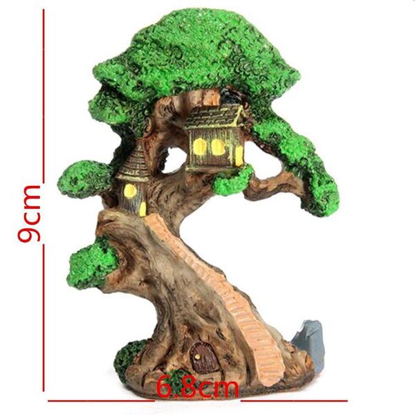Old Fairy Tree House Home Garden Ornament Miniature Figurine Mini Fairy DIY