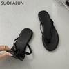 Fashion SUOJIALUN 2025 Summer Fashion Candy Color Women Slipper Flat Heel Slip On Ladies Outdoor Sandal Beach Casual Slides Flip Flop