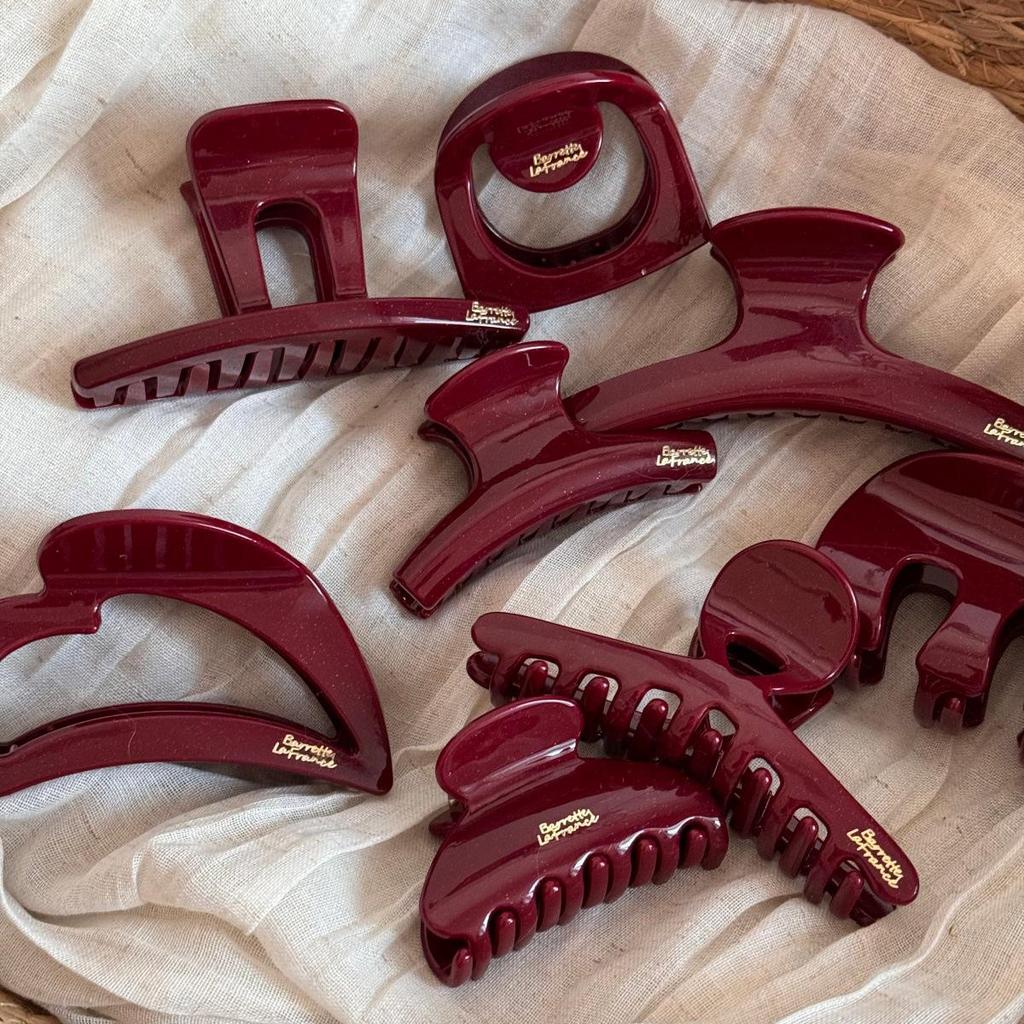 Red Series High-End Half-Up Hair Claw Clip for Women - Delicate New Year Updo Accessory