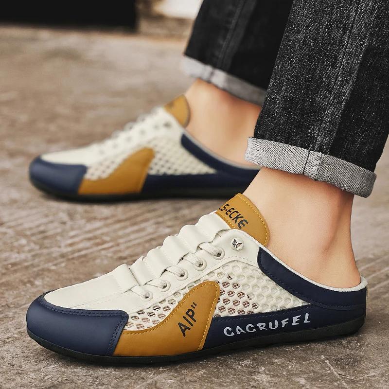 Fashion Men Casual Shoes slip on shoes lightweight loafers men sandals breathable half slippers canvas shoes Zapatillas Hombre