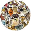 50pcs Vintage Archaeological Tools Stickers DIY Scrapbooking Journal Collage Phone Guitar Skateboard Helmet Retro Decals