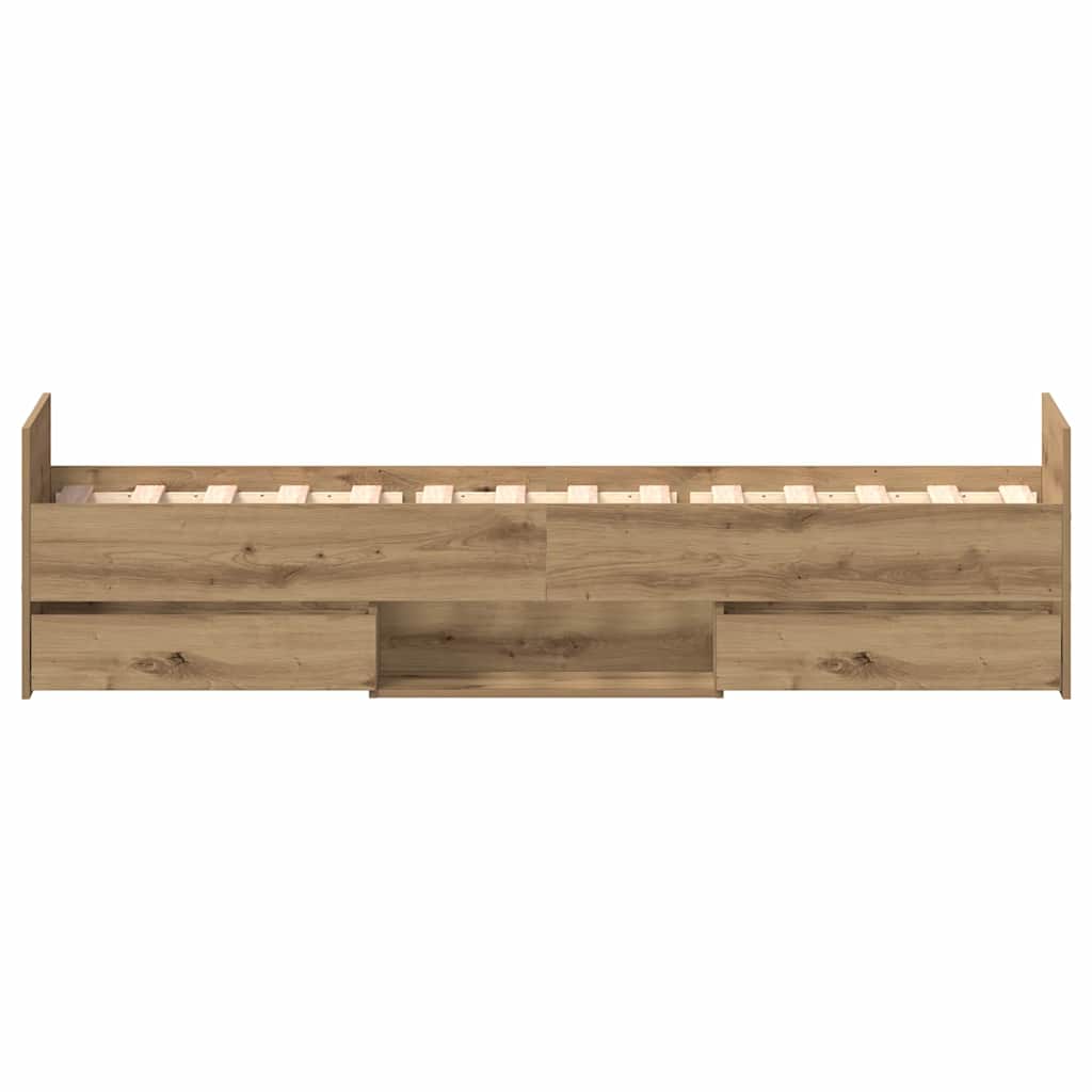 Artisan Oak Bed Frame 193 x 78 x 50 cm Engineered Wood