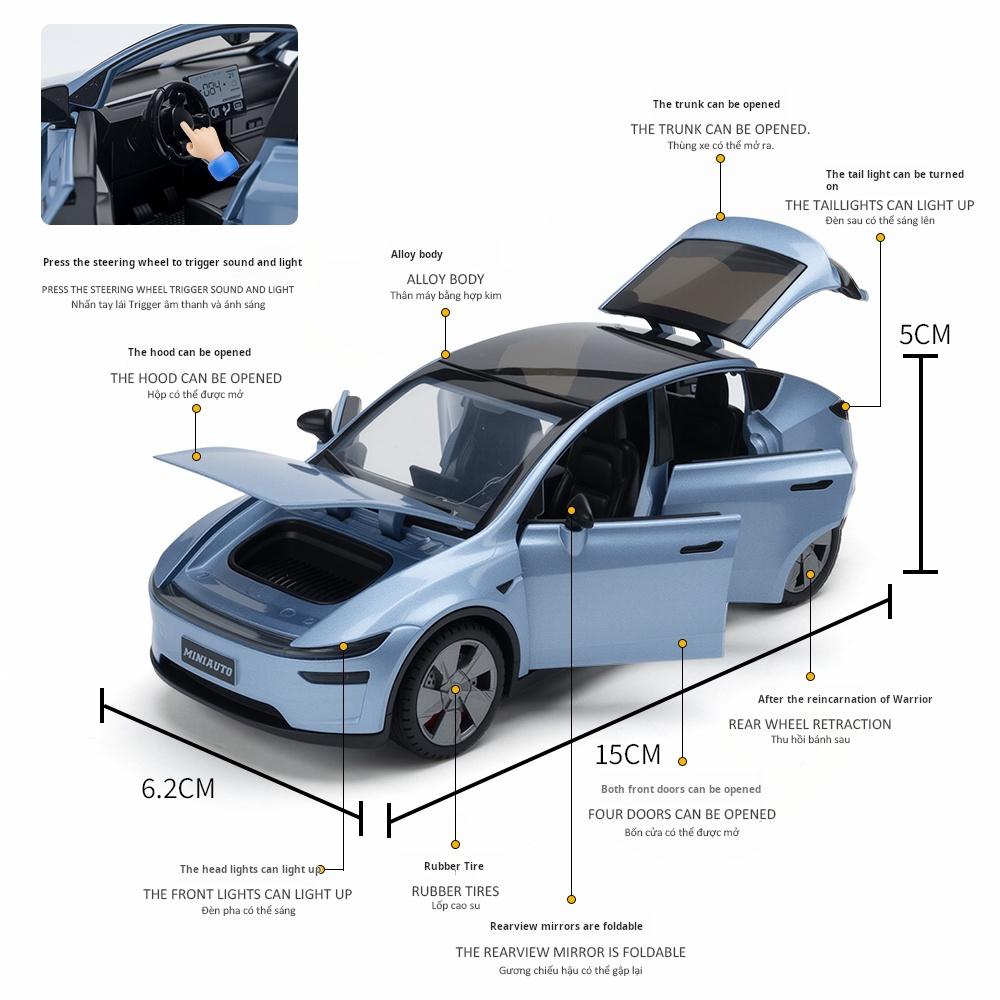 2026 New 1:32 Scale Tesla Electric Vehicles Alloy Diecast Model Cars Sound and Light Boys Gift Collectibles Pull Back Children's Toys