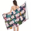 Funny Axolotl Beach Towel, Soft Absorbent Quick Dry Microfiber for Gym Yoga Spa Hotel Swimming Summer Vacation