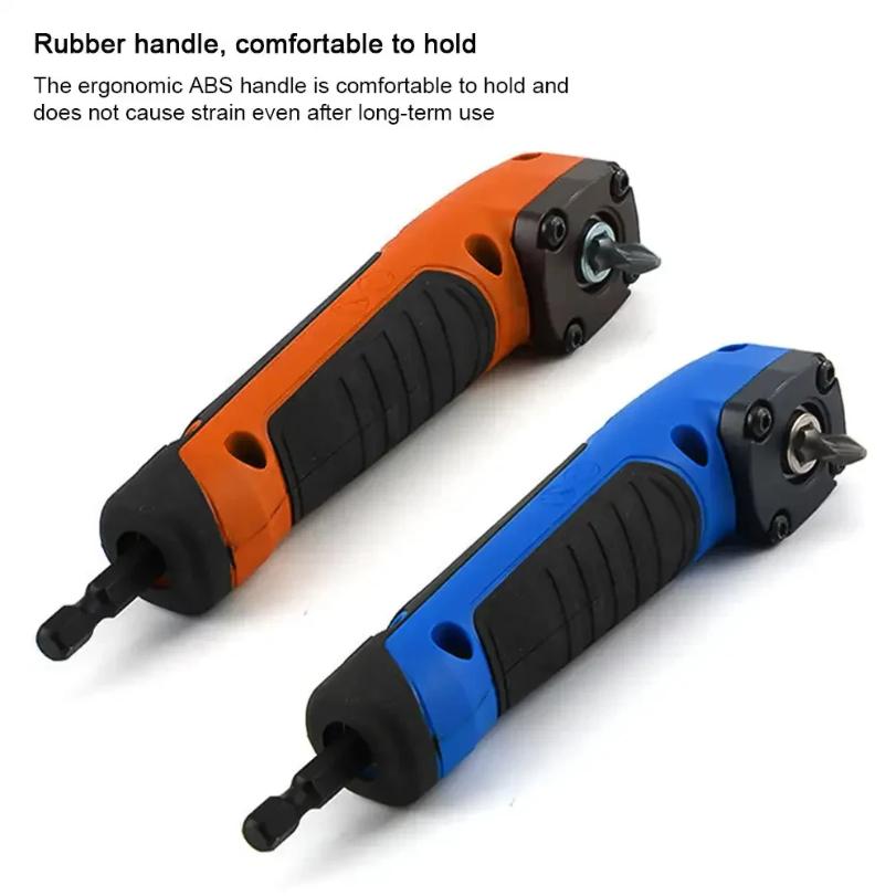 New 1PC Multifunctional Electric Corner Screwdriver,High Torque 90 ° Right Angle Screwdriver,Manual Tool,Blue and Orange